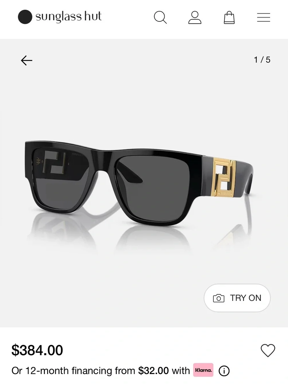 Versace Sunglasses with Black Case (VE4403 GB1/87 57-20)